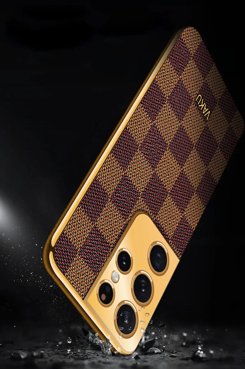 VakuĀ® Samsung Galaxy S21 Ultra Cheron Leather Electroplated Soft TPU Back Cover - Image 10